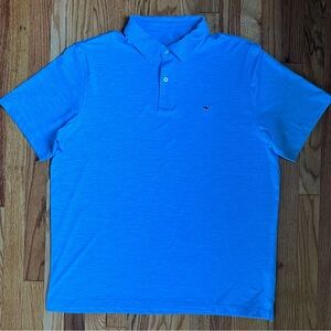 Vineyard Vines Men’s Light Blue St. Jean Stripe Performance Polo
